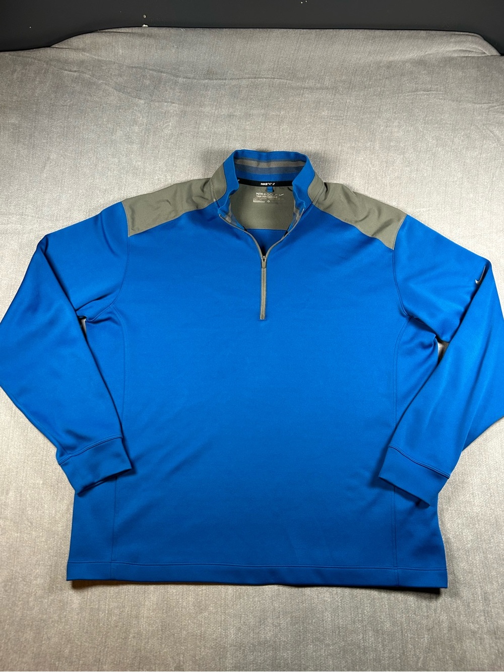 Nike Golf Tour Performance Dri-Fit 1/4 Zip Pullover Blue Gray XL